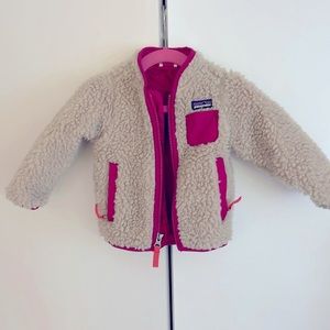 Patagonia Sherpa Baby Jacket w hot pink size 6-12 months